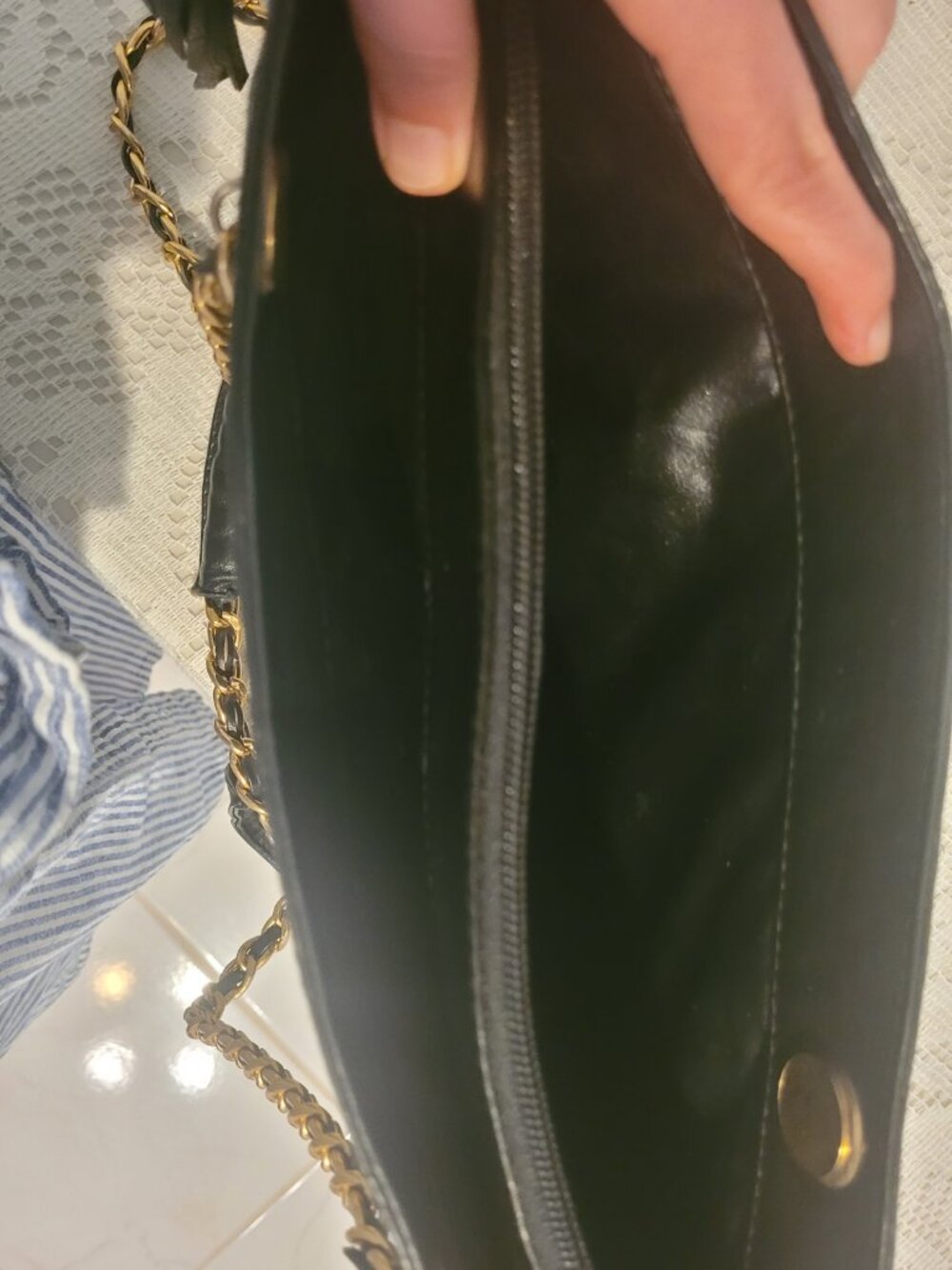 Vintage Capica Black Quilted Leather Tote Bag Made in Italy - Picture 7 of 9